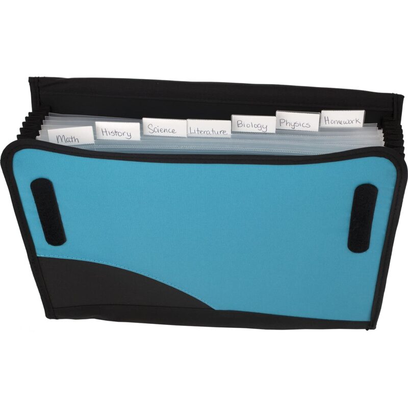 Five Star Expanding File Folder, 8-Pocket Expandable File Folder, Teal ...