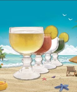 Chefcaptain Schooner Beer Glass - 21.5 Oz Extra Large Goblet Crystal Style ZERO LEAD Shrimp Cocktail, Coronaritas, Margaritas 4 PACK Classic 21.5 OZ 35 71Ur2wqcQTL