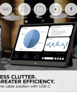 ViewSonic VA1655 15.6 Inch 1080p Portable IPS Monitor with a Built-in Stand, Mobile Ergonomics, USB C, Mini HDMI and Protective Case for Home and Office,Black 34 71UrK7hMflL