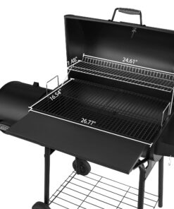 Royal Gourmet CC1830S 30" BBQ Charcoal Grill and Offset Smoker | 811 Square Inch cooking surface, Outdoor for Camping | Black Grill & Smoker 44 71UtP5VtzSL 1