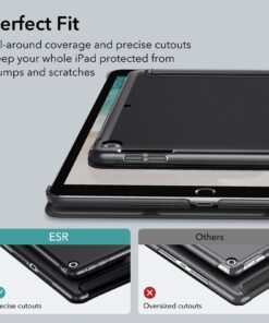 ESR for iPad 9.7 Inch Case, Trifold Smart Case Compatible with iPad 5th/6th Generation, Two-Way Stand, Slim and Lightweight, Auto Sleep and Wake, Ascend Series Case, Black 01black 38 71UtQgbHUEL