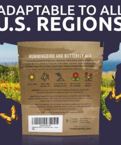 Wildflower Seeds Butterfly and Humming Bird Mix - Large 1 Ounce Packet 7,500+ Seeds - 23 Open Pollinated Annual and Perennial Species 1 Ounce Pouch 34 71UtdyIBVL