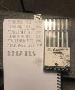 Art-n-Fly Black Fine Point Pens (Set of 6) | Drawing Fineliner Ink Pens with Japanese Archival Ink | Black Pens with Various Size Tip | No Bleed & Quick-Dry Fine Point Pen for Drawing & Sketching 6 Pack 44 71UthOS5CLL 2