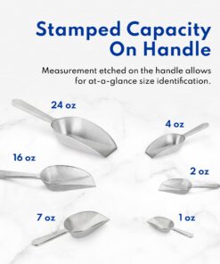 New Star Foodservice 34721 One-Piece Cast Aluminum Flat Bottom Bar Ice Flour Utility Scoop, 24-Ounce, Silver 17 71UtrGSXtGL