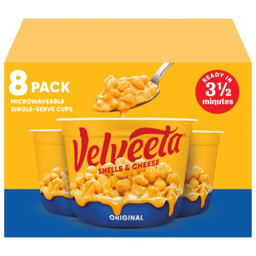 Velveeta Shells & Cheese Original Microwavable Macaroni and Cheese Cups (8 ct Pack, 2.39 oz Cups) Original (Pack of 8)