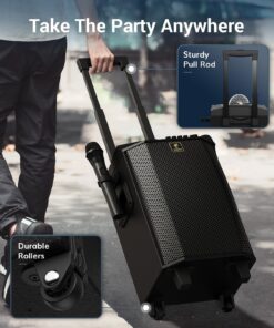 Wireless Karaoke Machine for Adults, TONOR PA System Portable Bluetooth Singing Speaker with Dual Wireless Microphones Microfono, Disco Ball for Home Karaoke, Party, Class and Church K20 Black 42 71UvjM4rO2L