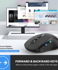 TECKNET Bluetooth Mouse, Wireless Mouse for Laptop 2-in-1(Bluetooth 5.0/3.0+2.4Ghz) Computer Mouse, Portable Ergonomic PC Wireless Mouse with USB Receiver, Compatible with MacBook Pro Air Chromebook Black 29 71Uvm6BcK4L