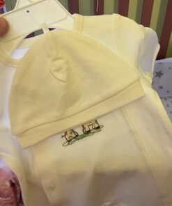 Little Me Unisex Baby 2 Piece Footie and Cap, Giraffe Newborn 24 71UwYNqNCJL