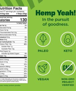 Manitoba Harvest Hemp Yeah! Organic Max Fiber Protein Powder, Unsweetened, 32oz; with 13g of Fiber, 13g Protein and 2.5g Omegas 3&6 per Serving, Keto-Friendly, Preservative Free, Non-GMO Pro Fiber Protein 12 71Uws xaofL