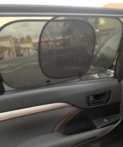 Enovoe Car Window Shades for Baby (21"x14") - 4 Pack - Sun Shade Blocker, Cling Window Cover - Glare Shield and UV Rays Protection for Your Child - Side Window Screens for SUV- Mesh Car Window Shade Black 39 71UwtKTSv9L