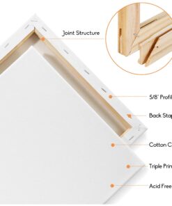 CONDA 11x14 inch Stretched Canvas for Painting, Pack of 8, Primed, 100% Cotton,5/8 Inch Profile Value Bulk Pack for Acrylics, Oils Painting 11x14 inch-new 13 71Ux4mKG8S 1