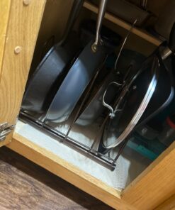 Deco Brothers Pan Organizer Rack for Kitchen Cabinet and Counter, Bronze 36 71UzTYw1TzL