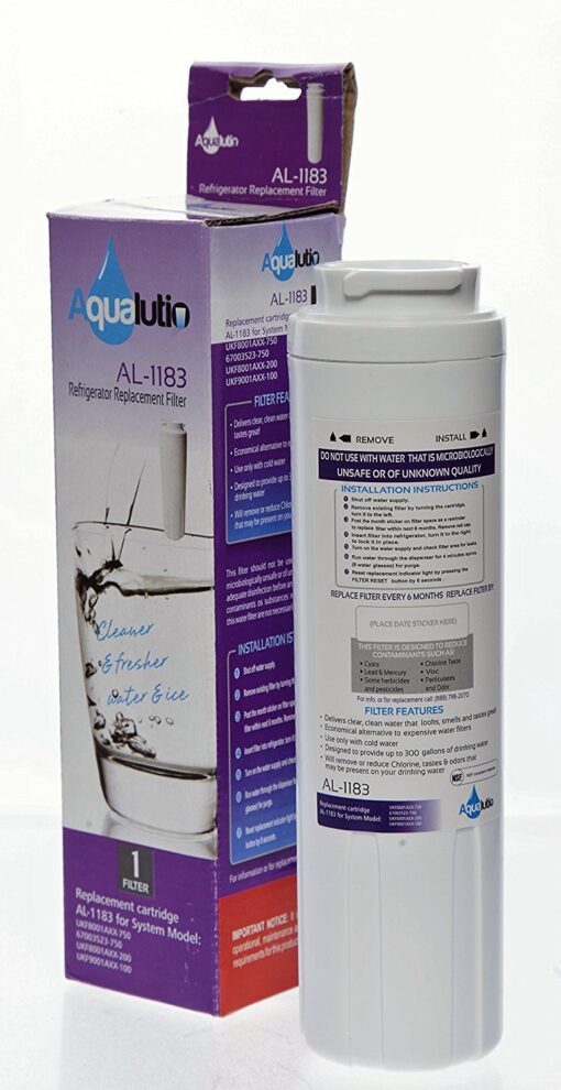 Aqualutio Water Filter, Compatible with Maytag UKF8001 PUR, Whirlpool 4396395, Puriclean II, Kenmore 9006, KitchenAid models, 1 pack