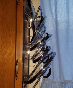 DecoBros Wall Door Mounted Pot Lid Rack, Chrome Finish 28 71V EyagfRL