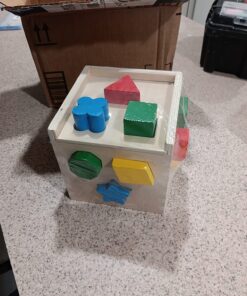 Melissa & Doug Shape Sorting Cube - Classic Wooden Toy With 12 Shapes - Kids Shape Sorter Toys For Toddlers Ages 2+ 45 71V bhfoLlL 1
