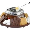 Nostalgia Tabletop Indoor Electric S'mores Maker - Smores Kit With Marshmallow Roasting Sticks and 4 Trays for Graham Crackers, Chocolate, and Marshmallows - Movie Night Supplies - Brown S'mores Maker Brown 43 71V009KQ9xL