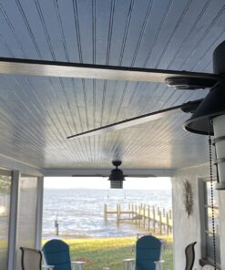 Hunter Fan Company Fan Key Biscayne Indoor/Outdoor Ceiling Fan with 2 LED Lights and Pull Chain Control, Weathered Zinc Finish, 54 Inch 47 71V0idN2niL
