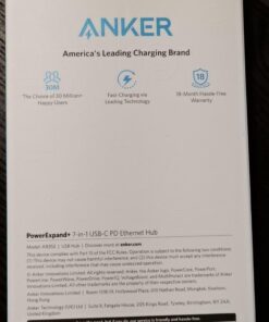 Anker USB C Hub Adapter, PowerExpand+ 7-in-1 USB C Hub, with 4K USB C to HDMI, 60W Power Delivery, 1Gbps Ethernet, 2 USB 3.0 Ports, SD and microSD Card Readers, for MacBook Pro and Other Laptops 39 71V0jqw5OSL