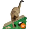 GoPets Premium Cat Scratcher - Wedge Shaped Corrugated Cardboard, Ergonomic Scratching Posts, Reversible Design, Lasts 2X Longer, with 1 Pack Catnip & Hidden Toy Cutouts for Endless Feline Play Fun