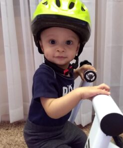 Joovy Noodle Bike Helmet for Toddlers and Kids Aged 1-9 with Adjustable-Fit Sizing Dial, Sun Visor, Pinch Guard on Chin Strap, and 14 Vents to Keep Little Ones Cool (Small, Greenie) Small 28 71V0w 8AXUL