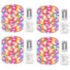 GDEALER 4 Pack 16.4ft 50 Led Waterproof Battery Operated Fairy String Lights with Remote Control Timer for Indoor Outdoor Bedroom Christmas Decor, Multi Color Multicolor 24 71V3aQLsCaL