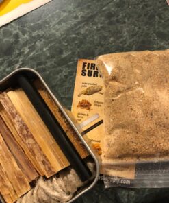 Fatwood 100% Natural Firestarter Sticks Hand Cut in The USA Ferro Rod Ferrocerium Flint Jute Fatwood Chips Striker Tin Container Survival Emergencies Camping Steve Kaeser Since 1989 35 71V4FtTkdgL