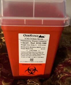 Oakridge Products Sharps Container for Home Use and Professional 1 Quart (3-Pack), Biohazard Needle and Syringe Disposal, Small Portable Container for Travel, CDC Certified 3 28 71V60zchUL