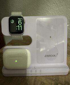 JARGOU 3 in 1 Wireless Charging Station Wireless Charger for iPhone 15 14 13 12 11 Pro Max/X/8 Charging Station for Multiple Devices for Apple Watch for AirPods 2/3/Pro/Pro 2 D-Purple 22 71V6KIol4L