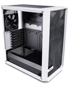 Fractal Design Meshify C - Compact Mid Tower Computer Case - Airflow/Cooling - 2X Fans Included - PSU Shroud - Modular Interior - Water-Cooling Ready - USB3.0 - Tempered Glass Side Panel - White TG 53 71V6KapcmjL