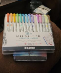 Zebra Pen Mildliner Double Ended Highlighter Set, Broad and Fine Point Tips, Assorted Ink Colors, 15-Pack 48 71V6MR08fL