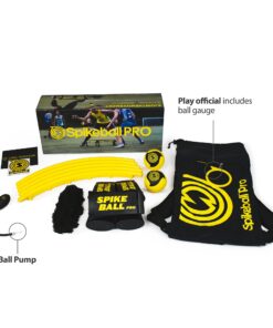 Spikeball Pro Kit (Tournament Edition) - Includes Upgraded Stronger Playing Net, New Balls Designed to Add Spin, Portable Ball Pump Gauge, Backpack - As Seen on Shark Tank TV Black & Yellow 12 71V6SlN3bVL