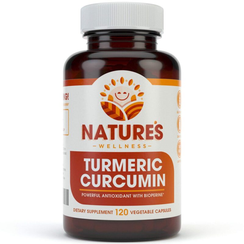 Catalog 9 1600mg Organic Turmeric Curcumin w/Bioperine and Black Pepper | Non-GMO | Natural Joint Support | Highest Potency with 95% Standardized Curcuminoids | Gluten Free | 120 Vegetarian Caps