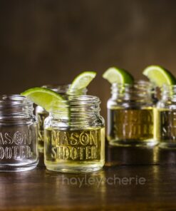 Hayley Cherie® - Mason Jar Shot Glasses with Lids (Set of 8) – Mini Mason Shooter Glass - 2 Ounces - For Drinks, Liquor, Favors, Desserts, Parties, Birthdays, Gifts 26 71V7mPiR5hL