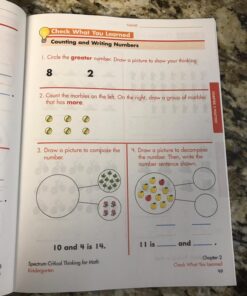 Spectrum Critical Thinking for Kindergarten Math Workbook—Grade K State Standards, Counting Numbers, Learning Shapes, With Answer Key for Homeschool or Classroom (128 pgs) 24 71V87wf2vEL