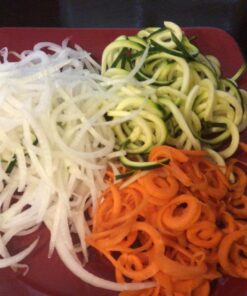 Paderno World Cuisine 3-Blade Vegetable Slicer / Spiralizer, Counter-Mounted and includes 3 Stainless Steel Blades White 70 71V8b1vHYL