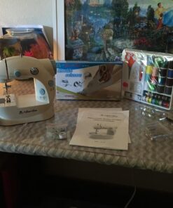 MICHLEY LSS-202Combo Lil' Sew & Sew LSS-202 Combo Mini Sewing Machine, Electrical, 2-Speed, White LSS 202 Kit 31 71VATtsNIWL 1