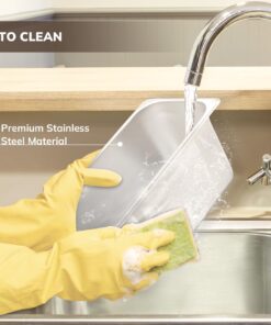 SYBO ZCK165BT-3 Commercial Grade Stainless Steel Bain Marie Buffet Food Warmer Steam Table for Catering and Restaurants, (3 Sections with Tap), Sliver 3 Sections with Tap 18 71VAmBqn3aL