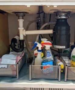 DecoBros Mesh Cabinet Basket Organizer with Split Card, Silver (Medium - 9.4 x 15.3 x 5) Medium - 9.4 x 15.3 x 5 31 71VEgPnBT6L