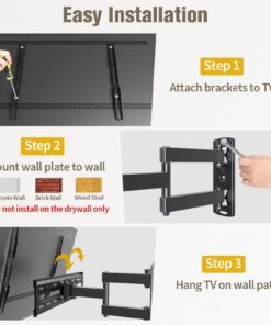 Mounting Dream TV Wall Mount Swivel and Tilt for Most 26-55 Inch TV, TV Mount Perfect Center Design, Full Motion TV Mount Bracket with Articulation, up to VESA 400x400mm, 60 lbs, MD2377 32 71VG4QKHBhL