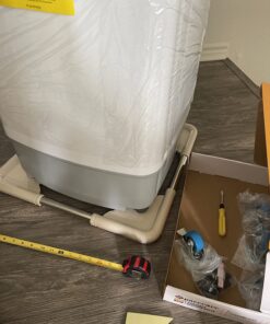 SPACECARE Mobile Roller with 4 Locking Wheels - Adjustable Furniture Dolly Washing Machine Stand Refrigerator Base Moving Cart Off White 53 71VG9x1IsrL