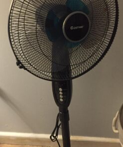 COSTWAY Pedestal Fan, Black-Double 3 Blades 29 71VHButDmEL