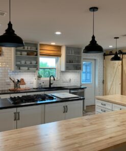 LIGHTESS Black Pendant Light Dimmable, Industrial Hanging Lights Metal Barn Farmhouse Kitchen Lighting Edison Ceiling Mount Fixture, OLL466 34 71VIJVRfKCL