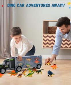 Dinosaur Toys for Kids 3-7. Dino Truck Carrier with 15 Figures + Bonus Book 19 71VJCGhkcNL