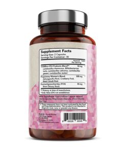 Vitamin Bounty Women's Pro Daily - Vaginal Probiotic & Prebiotic & pH Balance, Probiotics for Women Vaginigal Health, 10 Billion CFUs Per Serving with Cranberry, Gluten-Free - 60 Capsules 60 Count (Pack of 1) 36 71VJfS1Gc7L