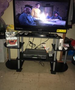 Furinno Turn-N-Tube Rounded Corner TV Entertainment Center, Black/Grey 6-Tiers with Round Corner 39 71VJvx8DYNL