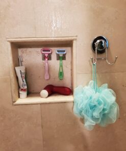 HOME SO Suction Cup Hooks for Shower, Bathroom, Kitchen, Glass Door, Mirror, Tile – Loofah, Towel, Coat, Bath Robe Hook Holder for Hanging up to 15 lbs – Rustproof Chrome Stainless Steel (1-Pack) 1 29 71VKXZpQHpL