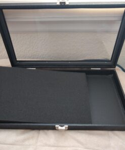 FindingKing Black Jewelry Travel Showcase Display Glass Lid Case 13 71VKoTOLs L