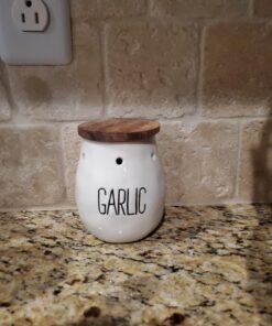Alternative view of Mud Pie Garlic Keepers (White)