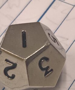 Set of 7 Polyhedral Metal Dice with Bag (16mm, Silver Color) 16 71VN8muqnFL