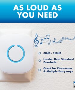 SadoTech Wireless Doorbells for Home, Apartments, Businesses, Classrooms, etc. - 1 Door Bell Ringer & 2 Plug-In Chime Receiver, Battery Operated, Easy-to-Use, Wireless Doorbell w/LED Flash, Beige 1 push button + 2 receiver 16 71VNCxX8NL 5